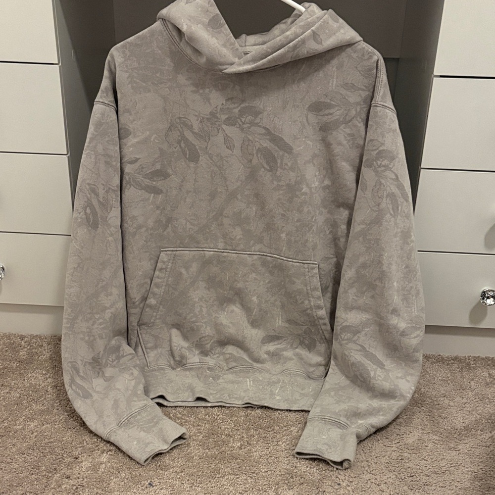 American Eagle Outfitters Floral Gray Hoodie